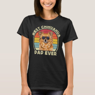 Mens Long Haired Hair Brown Chihuahua Dad Chiwawa T-Shirt