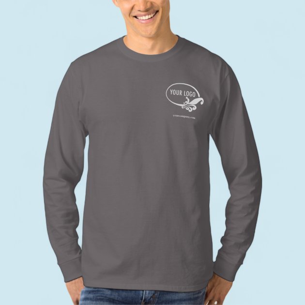 Men s Long Sleeve Business Shirt with Custom Logo Zazzle