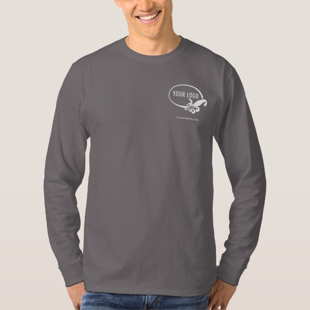 Men's Long Sleeve Business Shirt with Custom Logo | Zazzle