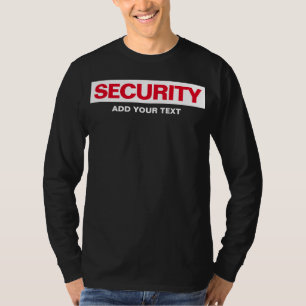 Mens Long Sleeve Double Sided Print Security T-Shirt