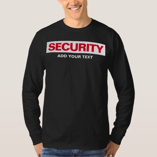 Mens Long Sleeve Double Sided Print Security T_Shirt