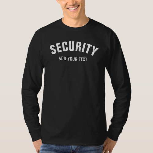 Mens Long Sleeve Double Sided Print Security T_Shirt
