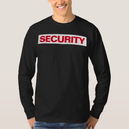 Mens Long Sleeve Front  Back Print Security T_Shirt
