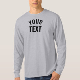 Mens Long Sleeve Grey Template Modern Trendy Cool T-Shirt
