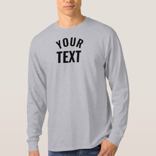 Mens Long Sleeve Grey Template Modern Trendy Cool T_Shirt