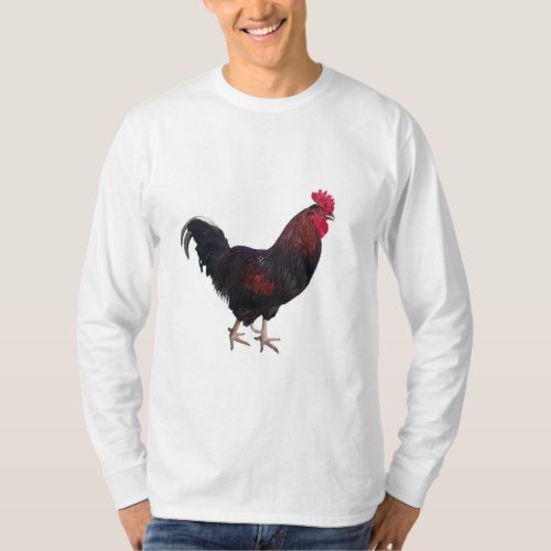 Mens Long Sleeve Rooster T_Shirt