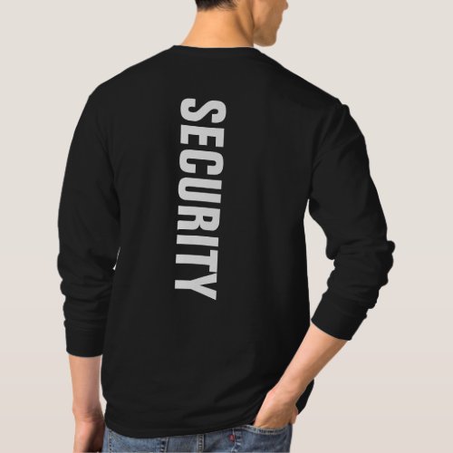 Mens Long Sleeve Security Black And White Template T_Shirt