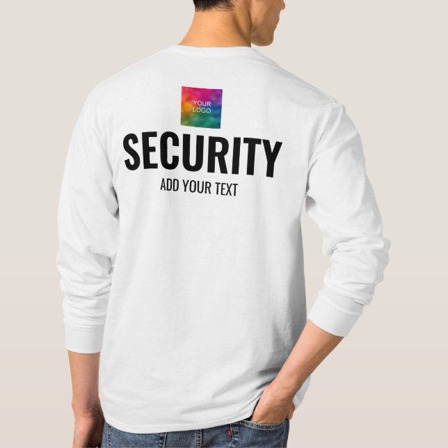 Mens Long Sleeve Security Double Sided Template T-Shirt (Back)
