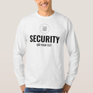 Mens Long Sleeve Security Double Sided Template T-Shirt