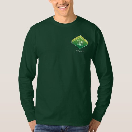 Mens Long Sleeve Shirt Company Logo Branded