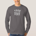 Mens Long Sleeve Smoke Grey Template Modern Trendy T-Shirt<br><div class="desc">Modern Elegant Add Your Text Name Here Template Men's Basic Long Sleeve Smoke Grey T-Shirt.</div>