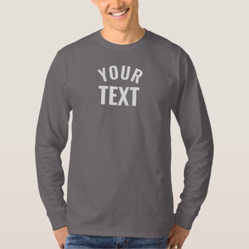 Mens Long Sleeve Smoke Grey Template Modern Trendy T_Shirt