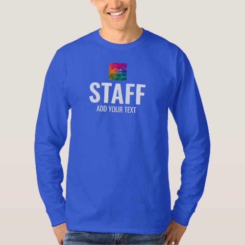 Mens Long Sleeve Staff Crew Member Double Sided T_Shirt