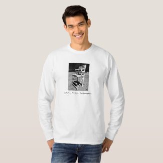 Men's Long-Sleeve Tee with Black and White Beach