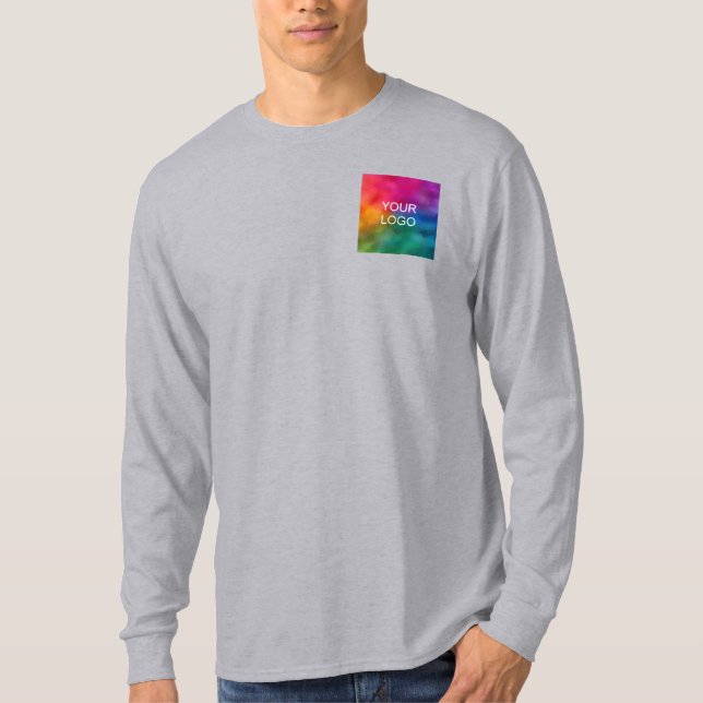 Mens Long Sleeve TShirt Add Business Company Logo (Front)