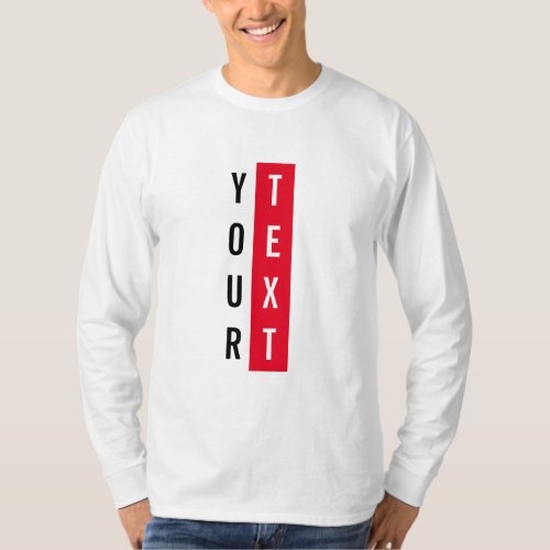 Mens Long Sleeve White And Red Modern Template T_Shirt