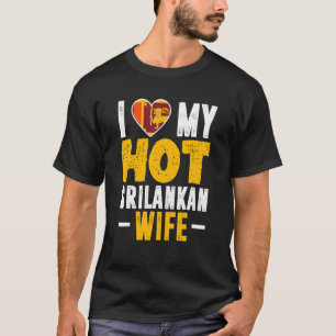 Mens Love My Srilankan Wife Sri Lanka Flag Husband T-Shirt