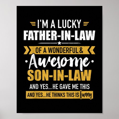 Mens Lucky father in law of awesome son in law  Poster