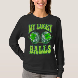 Mens Lucky Golf Balls Golfer Idea Mens St Patric T-Shirt