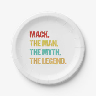 Mens Mack The Man The Myth The Legend Paper Plates