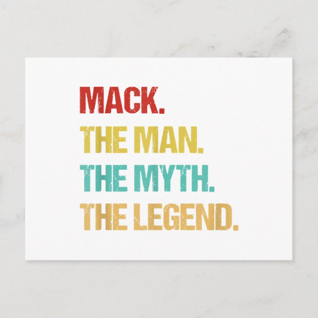 Mens Mack The Man The Myth The Legend Postcard (Front)