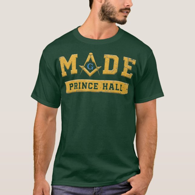 Mens Made PHA Freemason Prince Hall Mason T-Shirt (Front)
