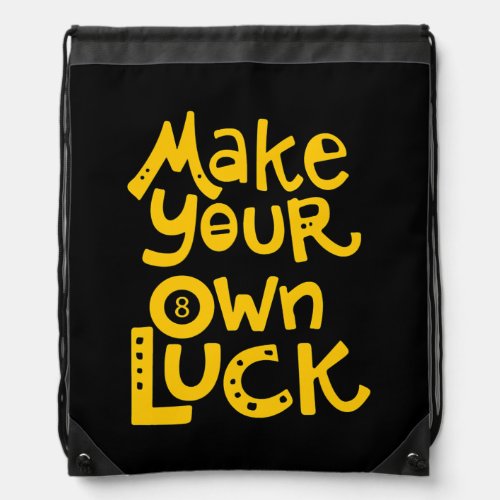 Mens Make your own Luck Play Billiards Pool Retro Drawstring Bag