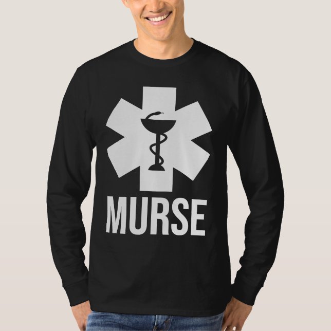 Mens Male Nurse  Murse Rn Lpn Cna T-Shirt (Front)