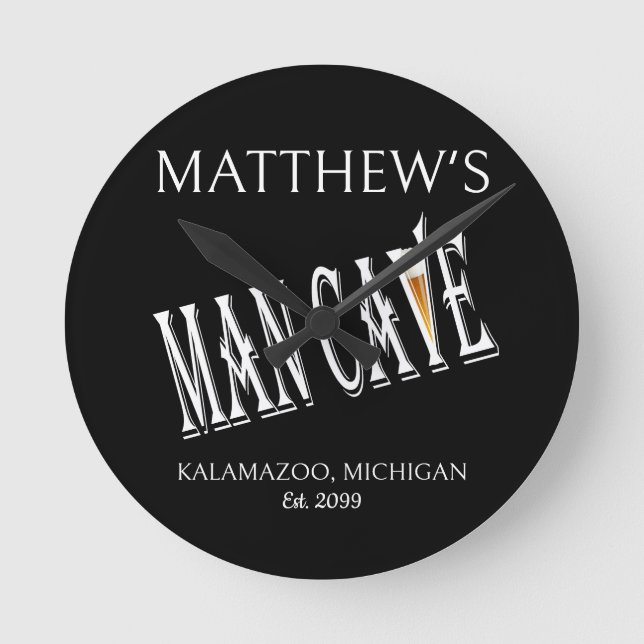 Men's Man Cave Pub Clock Sign (Front)