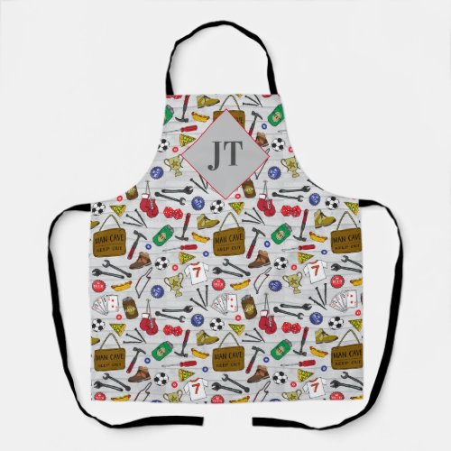 Mens Man Cave Tool Shed Handyman Cool Patterned Apron