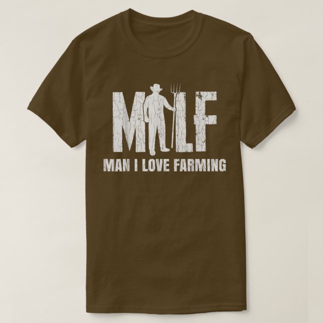 Mens Man I Love Farming Funny Farmer Farm Tractor  T-Shirt (Design Front)