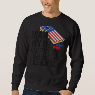 Mens Man Myth Cornhole Legend Usa Flag Corn Hole D Sweatshirt