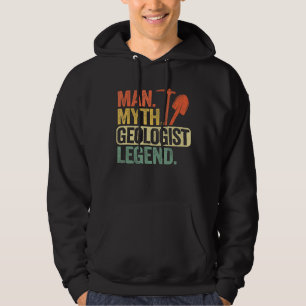 Mens Man Myth Geologist Legend Dad Rockhounding Gr Hoodie