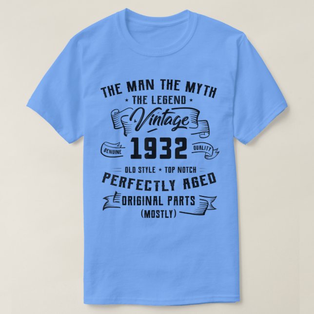 Mens Man Myth Legend 1932 90th Birthday Gift For 9 T-Shirt (Design Front)
