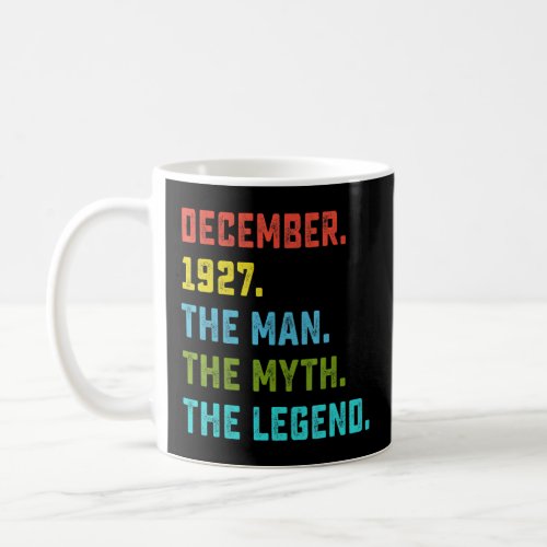 Mens Man Myth Legend December 1927 95th Birthday   Coffee Mug