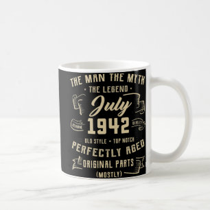 Mens Man Myth Legend July 1942 80th Birthday Gift  Coffee Mug