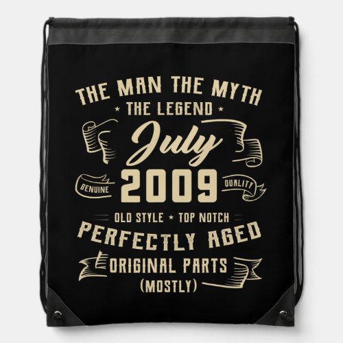 Mens Man Myth Legend July 2009 13th Birthday Gift Drawstring Bag