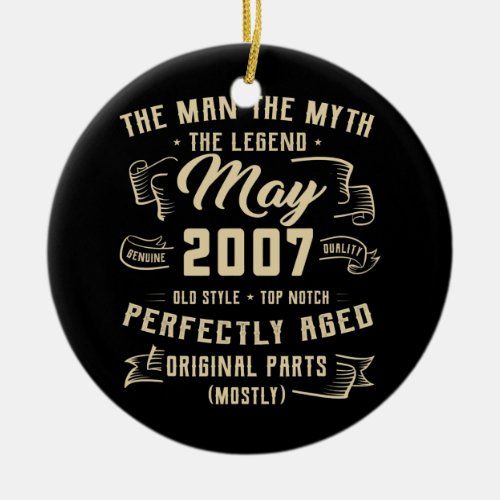Mens Man Myth Legend May 2007 15th Birthday Gift Ceramic Ornament