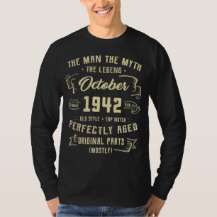Mens Man Myth Legend October 1942 80th Birthday 8 T-Shirt