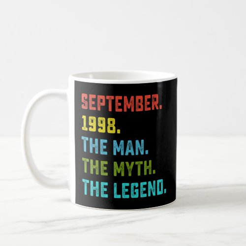 Mens Man Myth Legend September 1998 24th Birthday  Coffee Mug