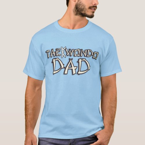 Mens Martial Arts Taekwondo Dad White Belt T_Shirt