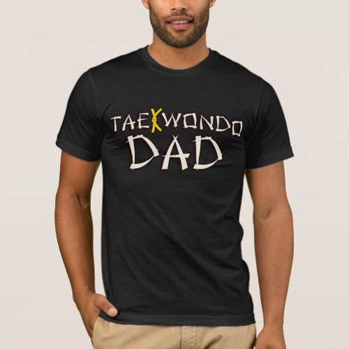 Mens Martial Arts Taekwondo Dad Yellow Belt T_Shirt
