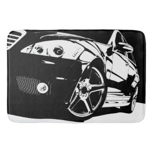 Men's Masculine Car Theme Bathroom Mat
