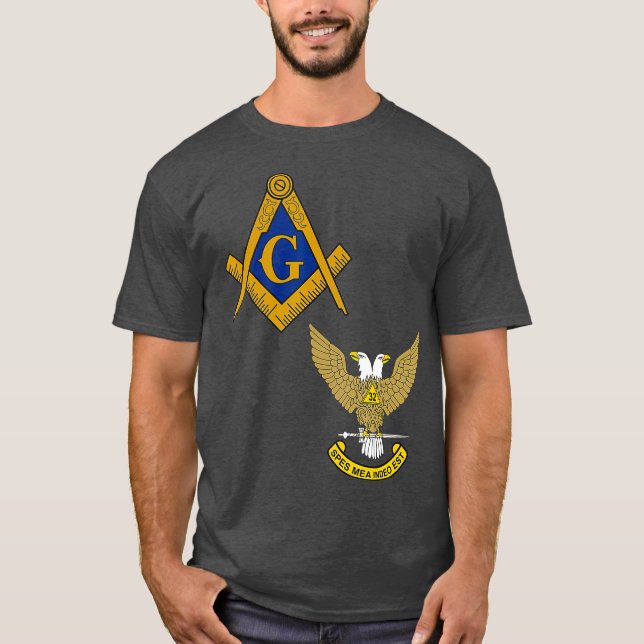 Mens Mason Scottish Rite Split T  Masonic Tee (Front)