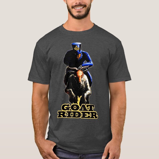 Mens Masonic Goat Rider T  Mason T-Shirt (Front)