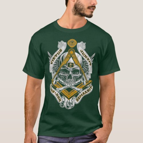 Mens Masonic Skull Virtus Junxit Mors Non Gift T_Shirt