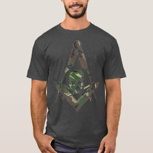 Mens Masonic Square Compass Master Mason Camo T-Shirt
