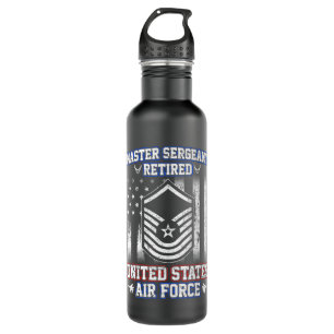 Mens Master Sergeant Retired United State Air Forc Stainless Steel Water Bottle