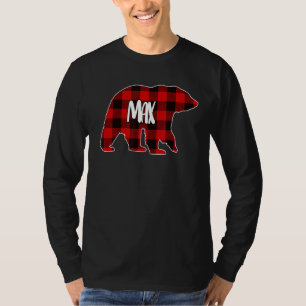 Mens Max Bear Custom Red Buffalo Plaid Christmas P T-Shirt