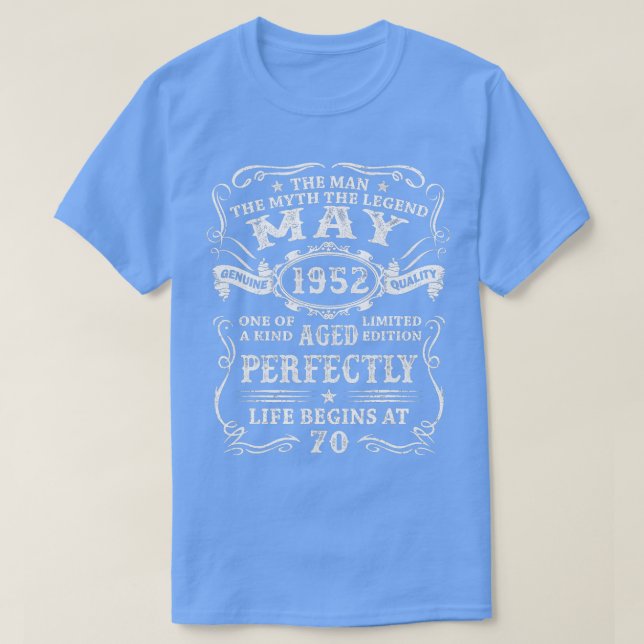 Mens May 1952 The Man Myth Legend 70 Year Old Birt T-Shirt (Design Front)